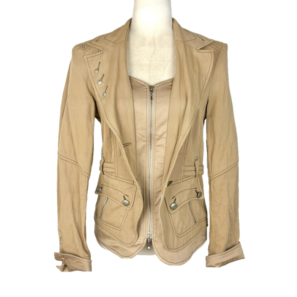 Crisca tan vest blazer jacket